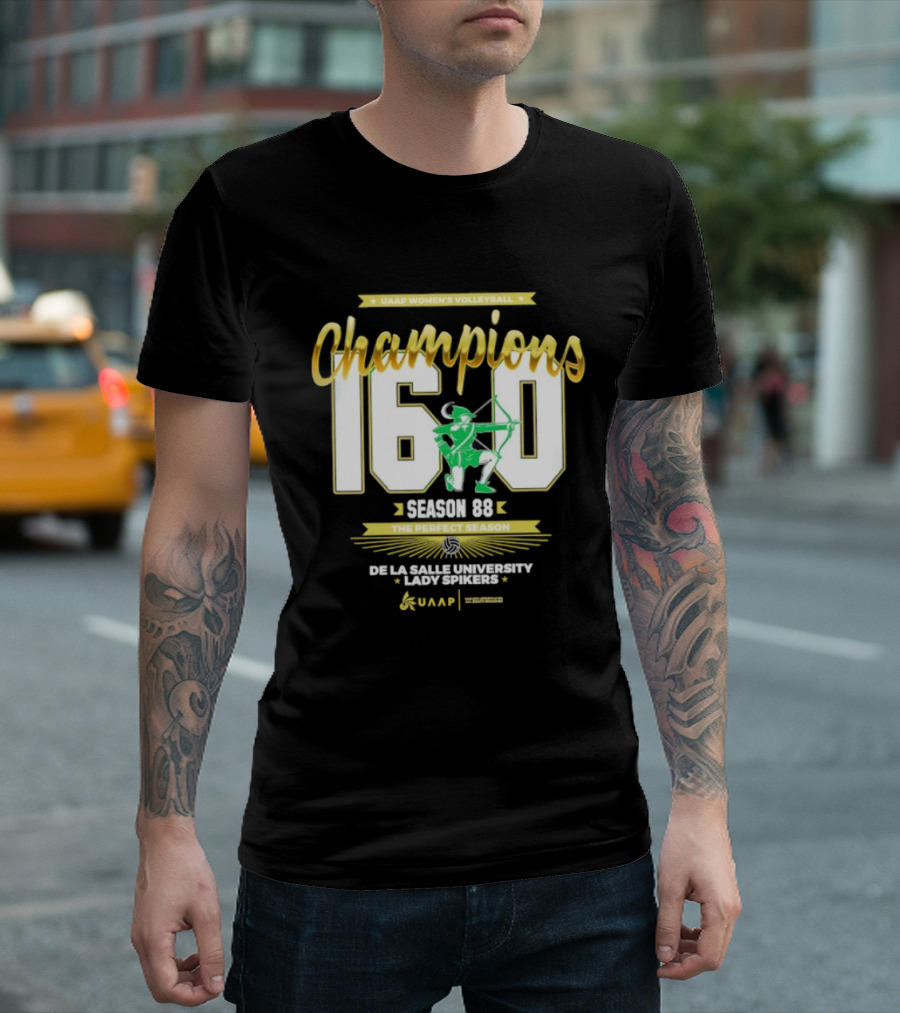 UAAP Women's Volleyball Champions 16 0 Season 88 Perfect De La Salle Lady Spikers T-Shirt