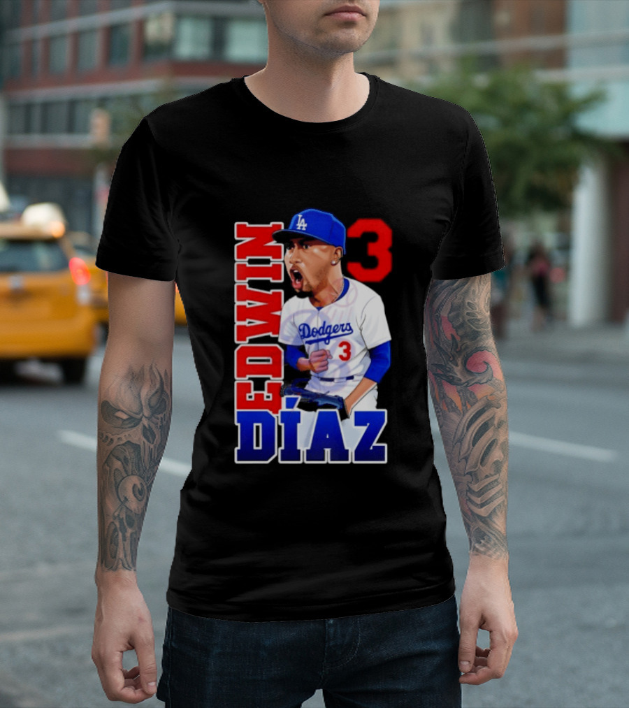 Los Angeles Dodgers Edwin Díaz Number 3 MLB Baseball 2026 T-Shirt