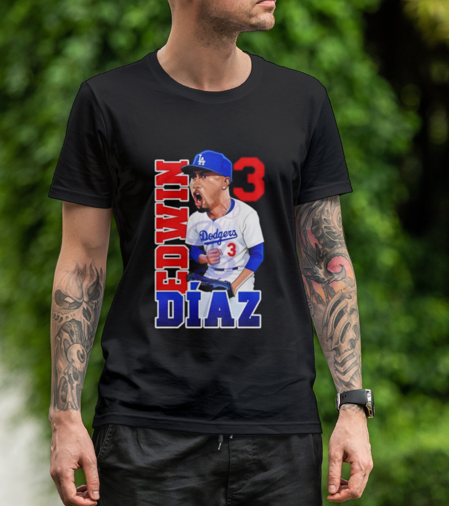Los Angeles Dodgers Edwin Díaz Number 3 MLB Baseball 2026 T-Shirt