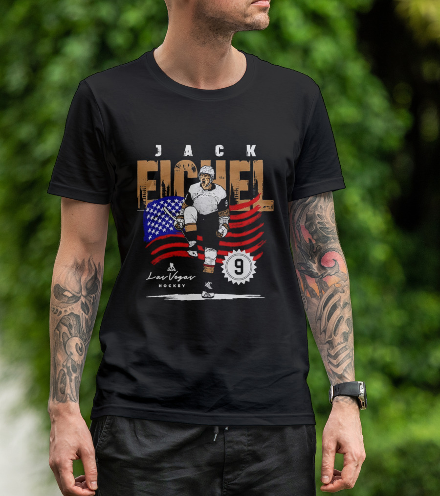 Jack Eichel American Flag Las Vegas Hockey 9 T-Shirt
