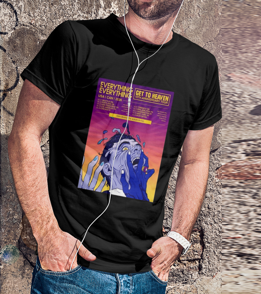 Everything Everything Get To Heaven 10th Anniversary Tour 2026 USA Canada Dates T-Shirt