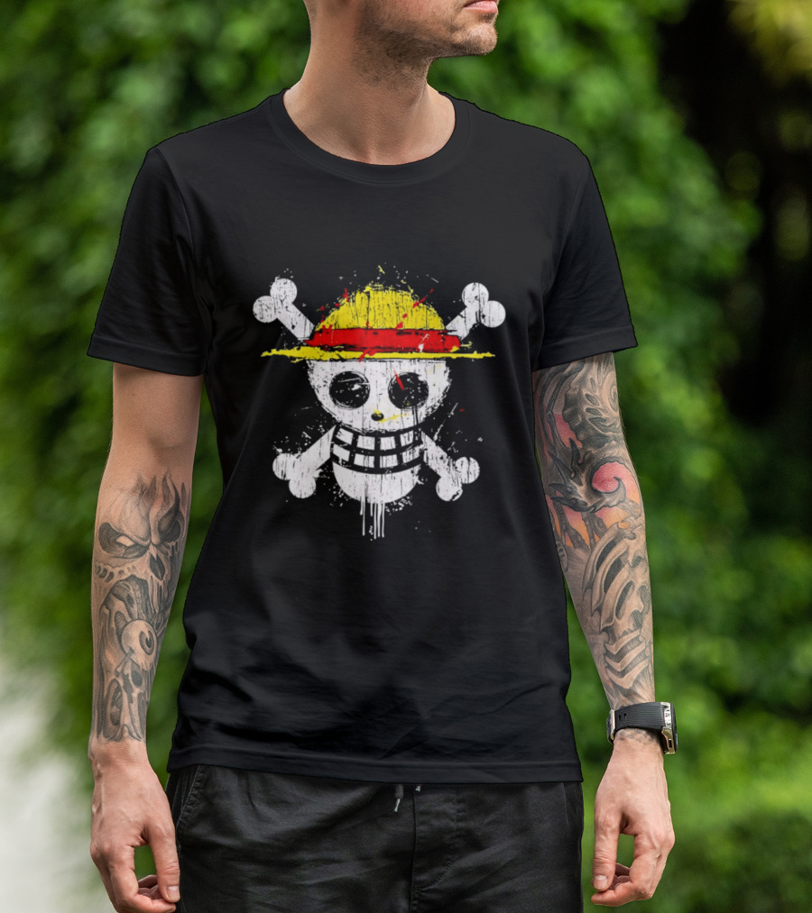 Jolly Roger Straw Hat Pirate Skull Monkey D. Luffy One Piece T-Shirt
