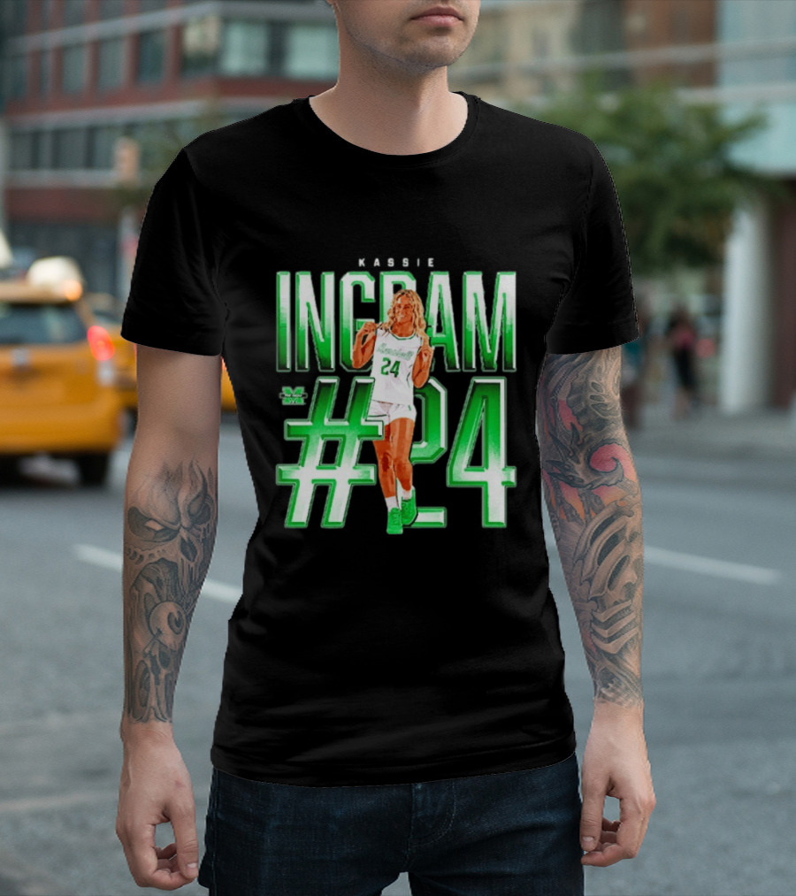 Kassie Ingram Marshall #24 Thundering Herd Team T-Shirt