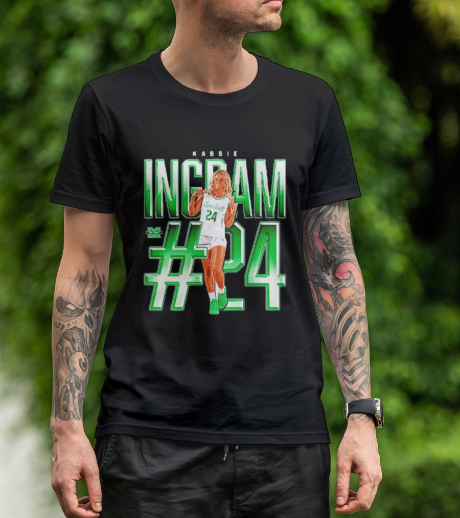 Kassie Ingram Marshall #24 Thundering Herd Team T-Shirt