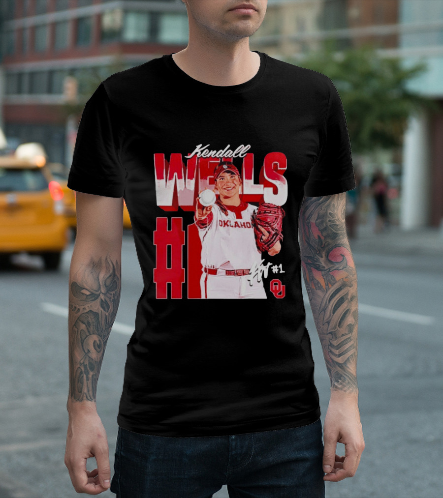 Kendall Wells Oklahoma Sooners Softball Player #1 T-Shirt
