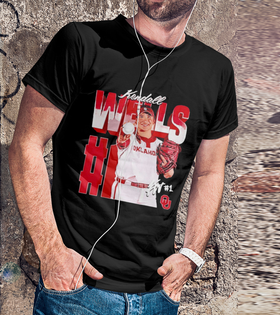 Kendall Wells Oklahoma Sooners Softball Player #1 T-Shirt
