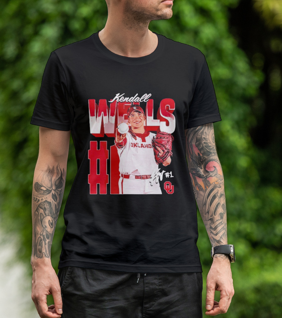 Kendall Wells Oklahoma Sooners Softball Player #1 T-Shirt
