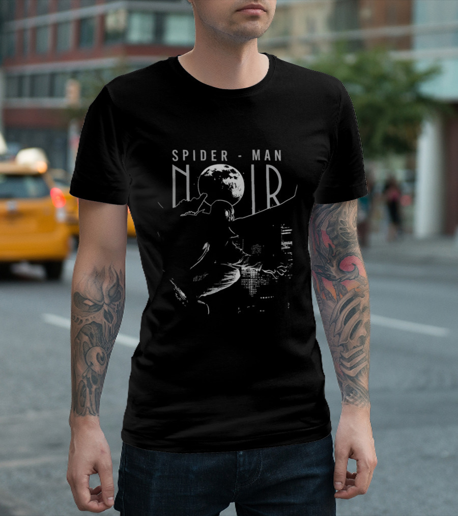 Marvel Spider Man Noir Skyline Crimefighter T-Shirt