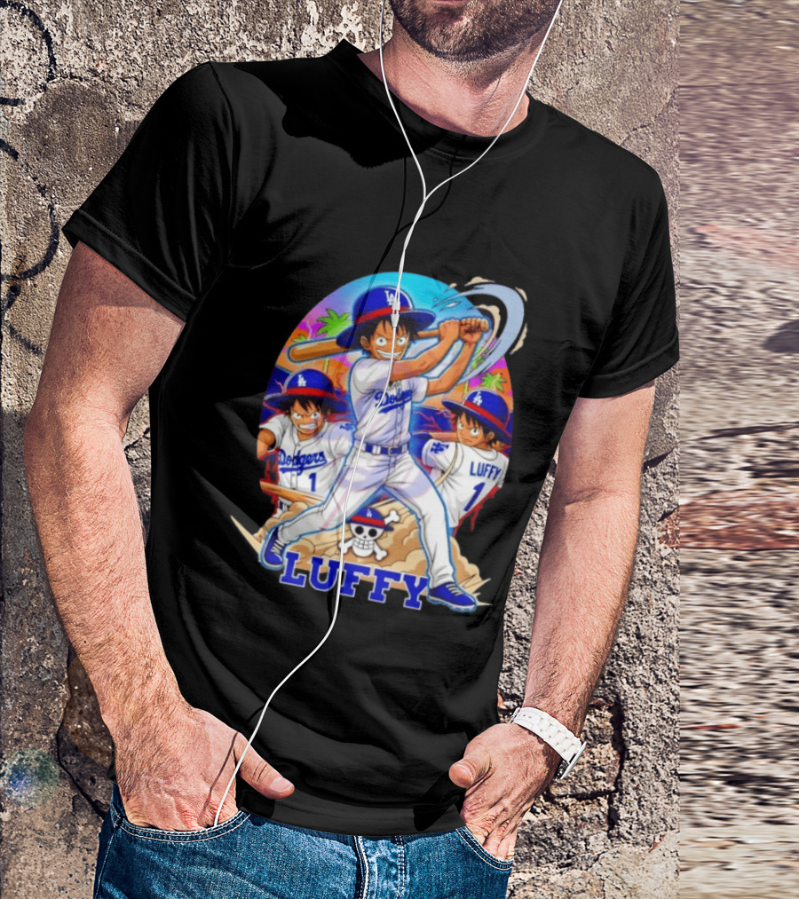 Monkey D. Luffy Dodgers Baseball 2026 Anime T-Shirt