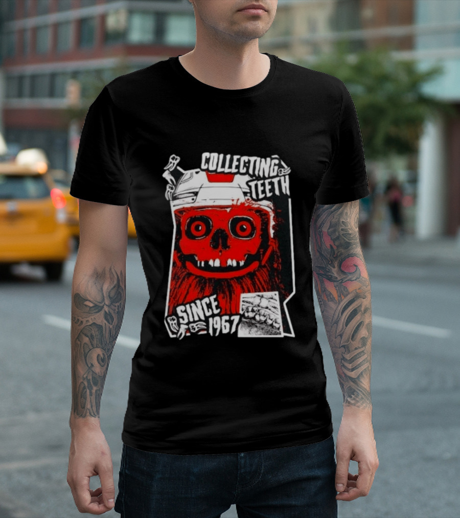 Philadelphia Flyers Gritty Collecting Teeth Since 1967 Monster Face Helmet T-Shirt