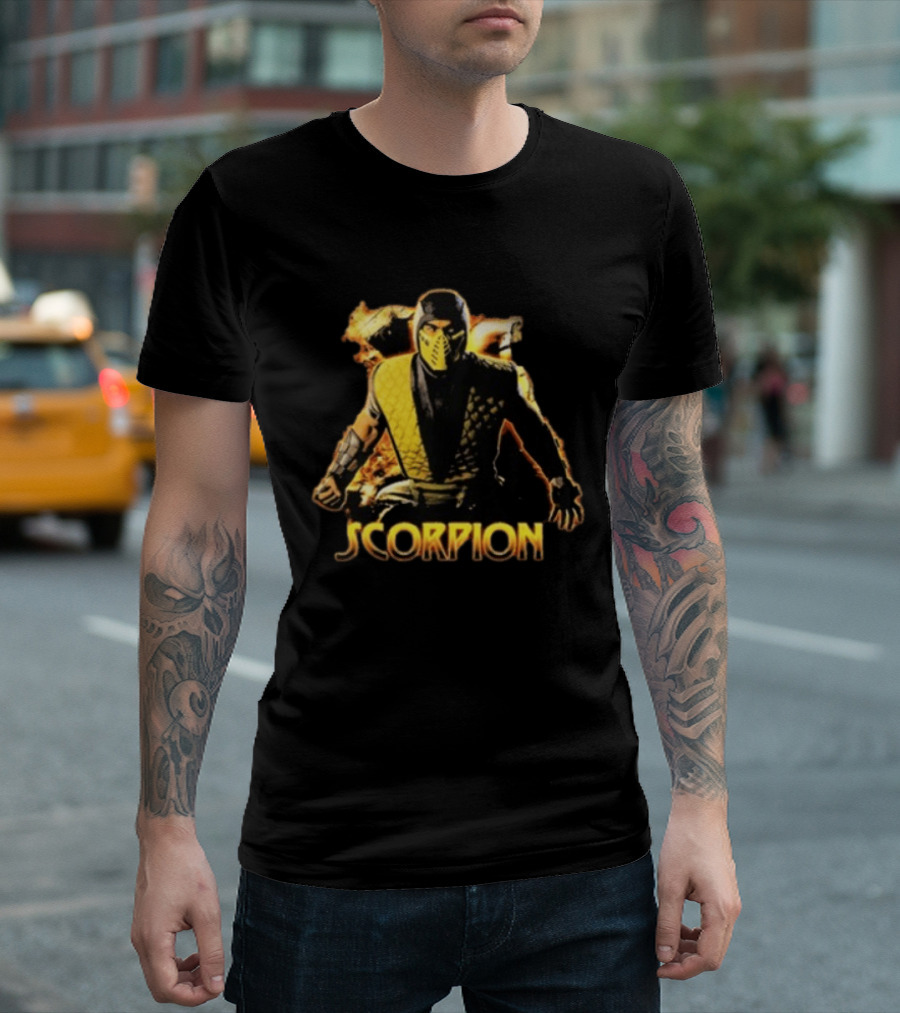 Scorpion Get Over Here Mortal Kombat Character Fan T-Shirt