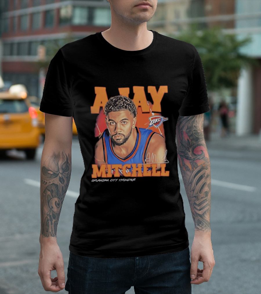 Ajay Mitchell Oklahoma City Thunder OKC Airbrush T-Shirt