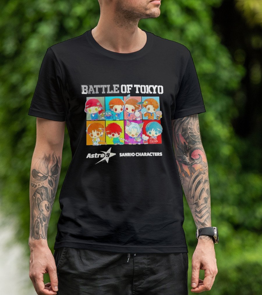 Battle Of Tokyo Astro 9 Sanrio Characters Cute Colorful Anime Collaboration T-Shirt