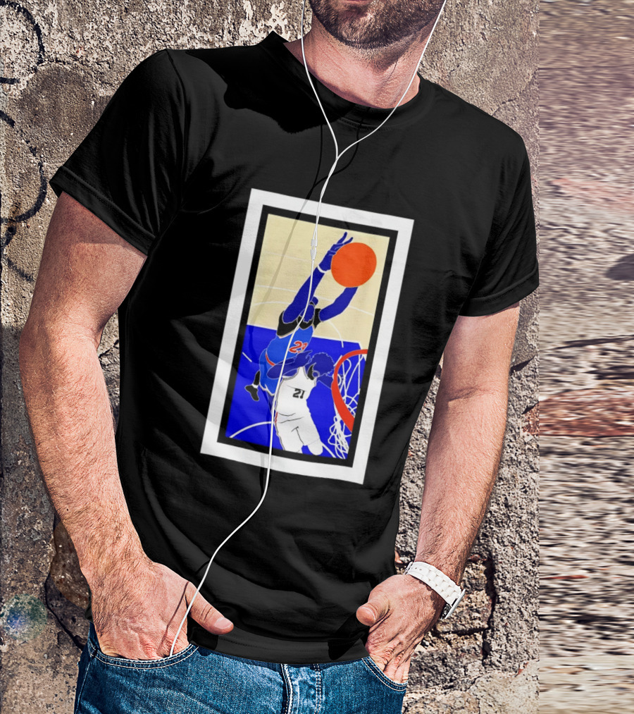 Mitchell Robinson Slam Dunk Over Joel Embiid New York Knicks T-Shirt