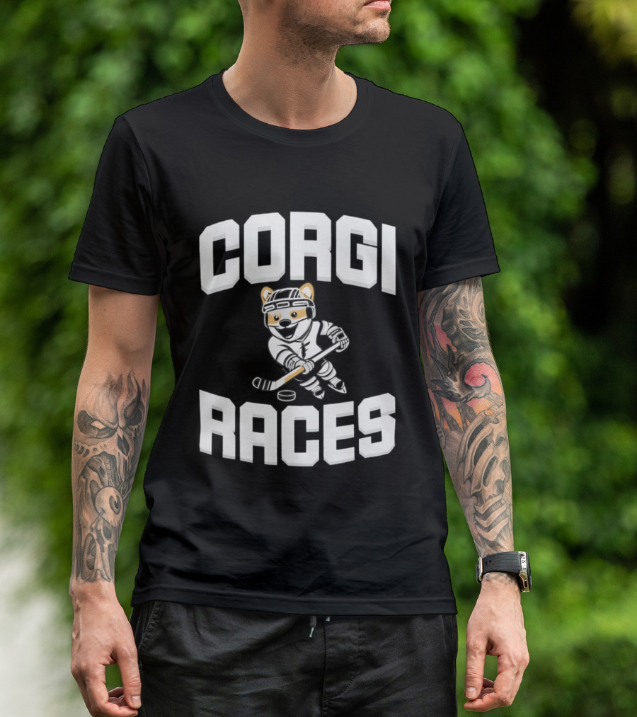 Fargo Force 2026 Corgi Ice Hockey Races T-Shirt