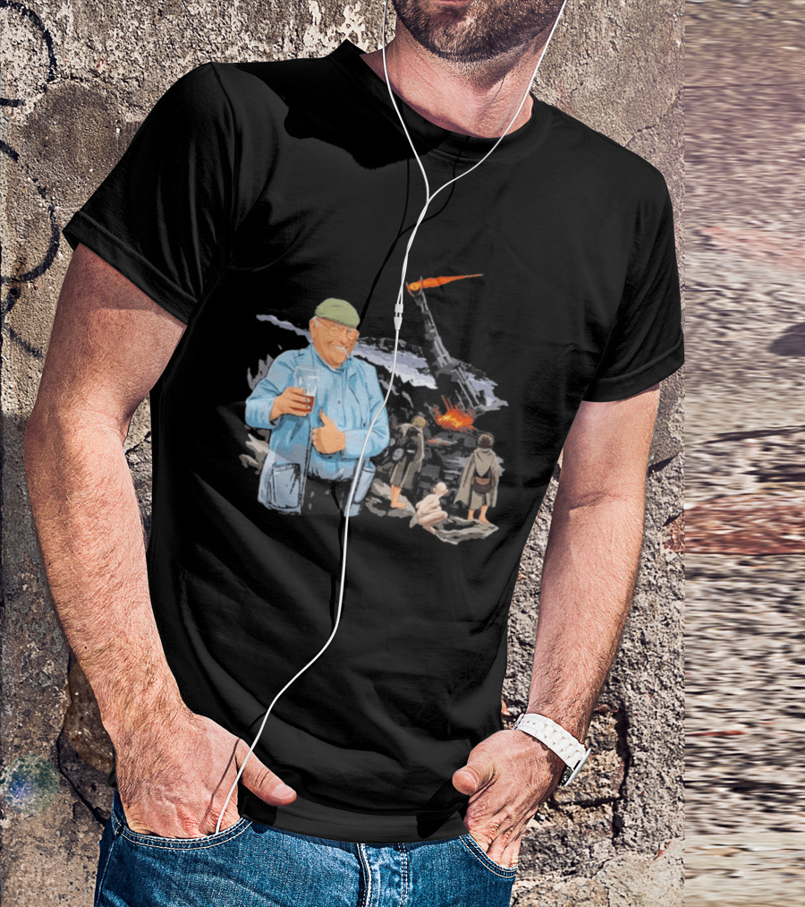 Fred Dibnah Thumbs Up At Mount Doom By Jim'll Paint It T-Shirt