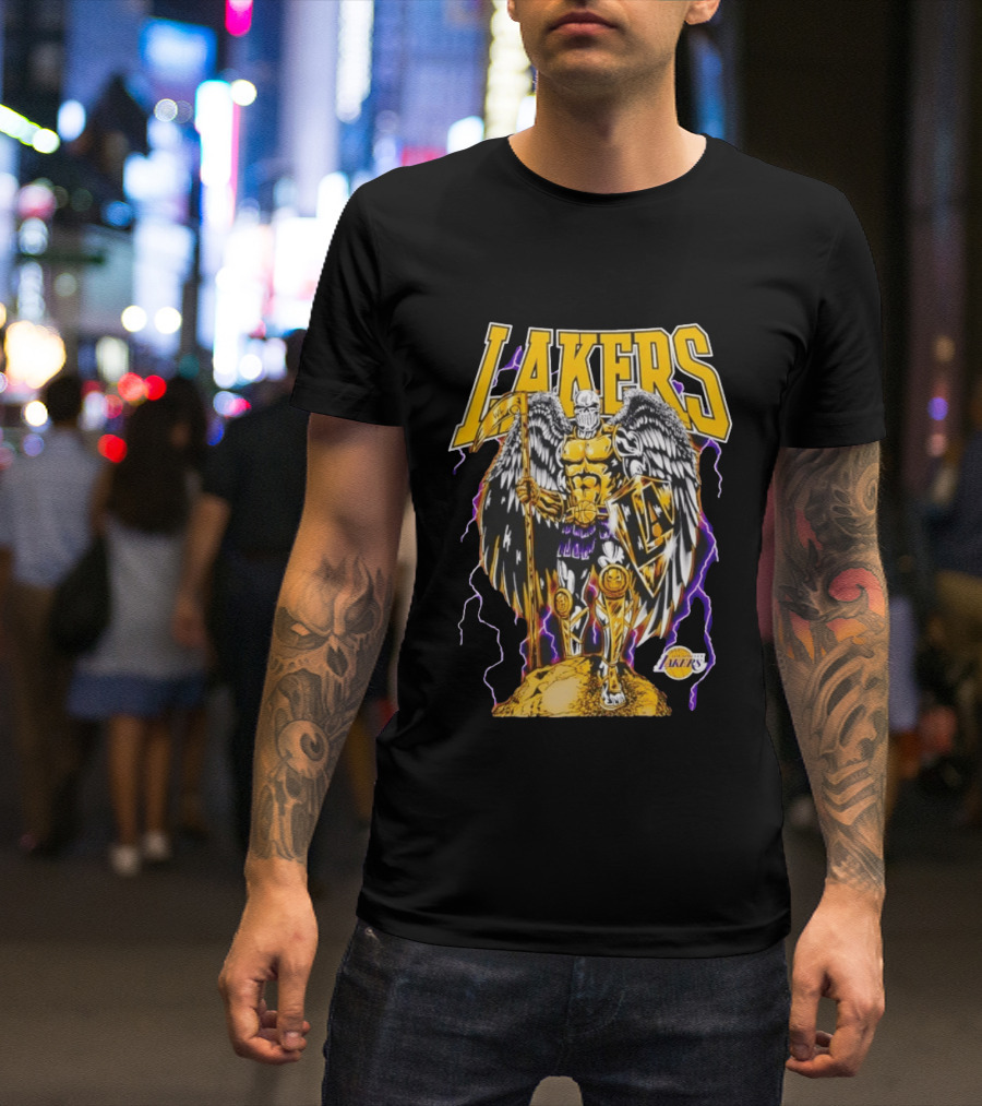 Los Angeles Lakers Warren Lotas Angel Of The City Warrior T-Shirt