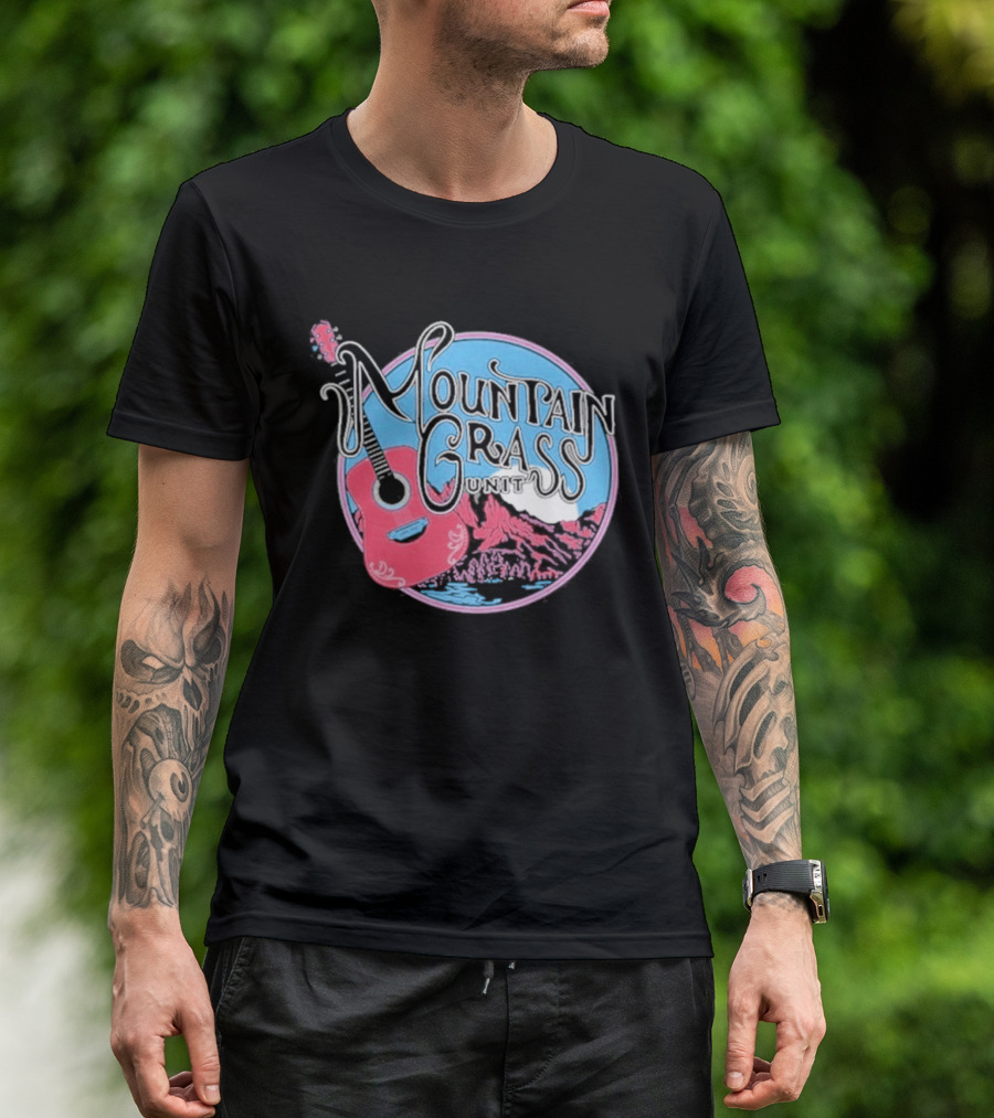 Mountain Grass Guitar Circle T-Shirt