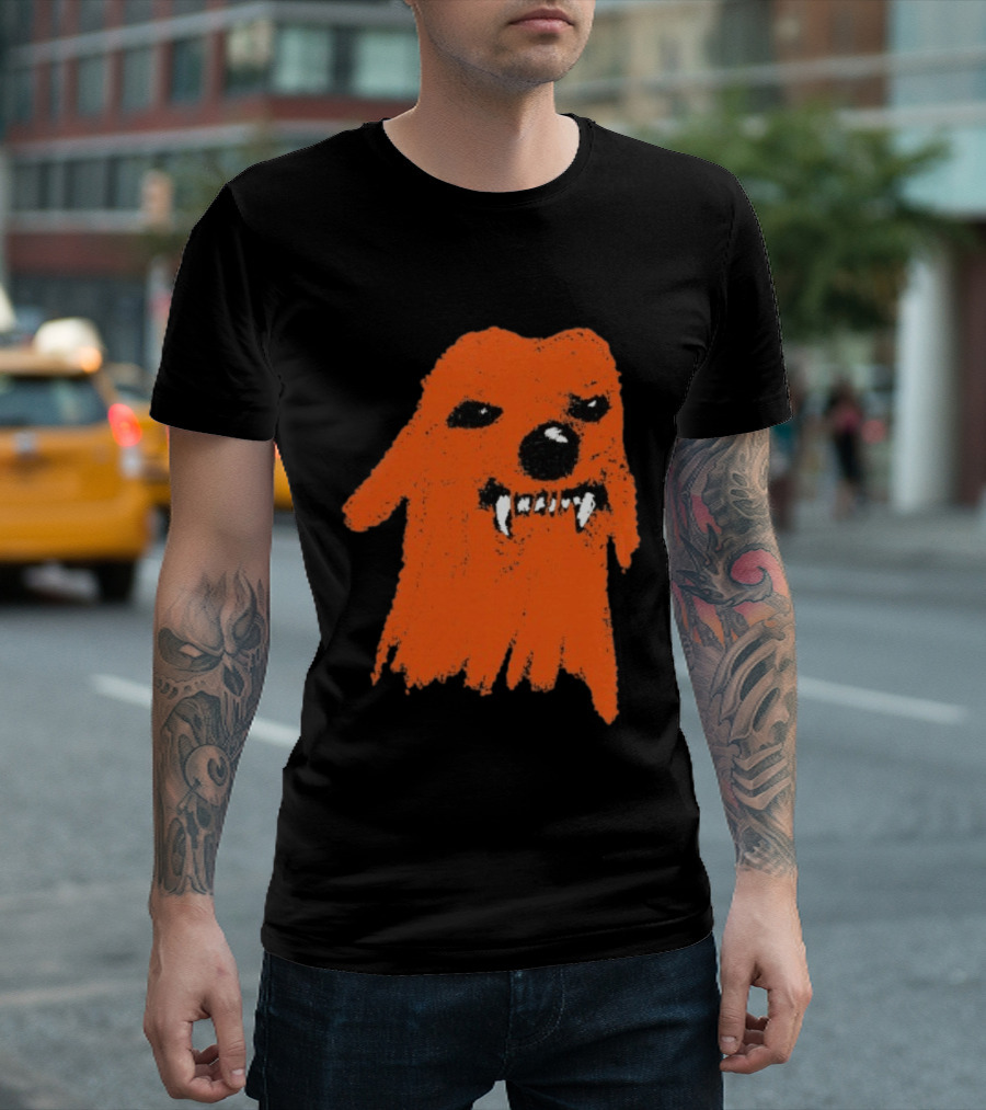 Small Grumpy Orange Dog With Fangs T-Shirt