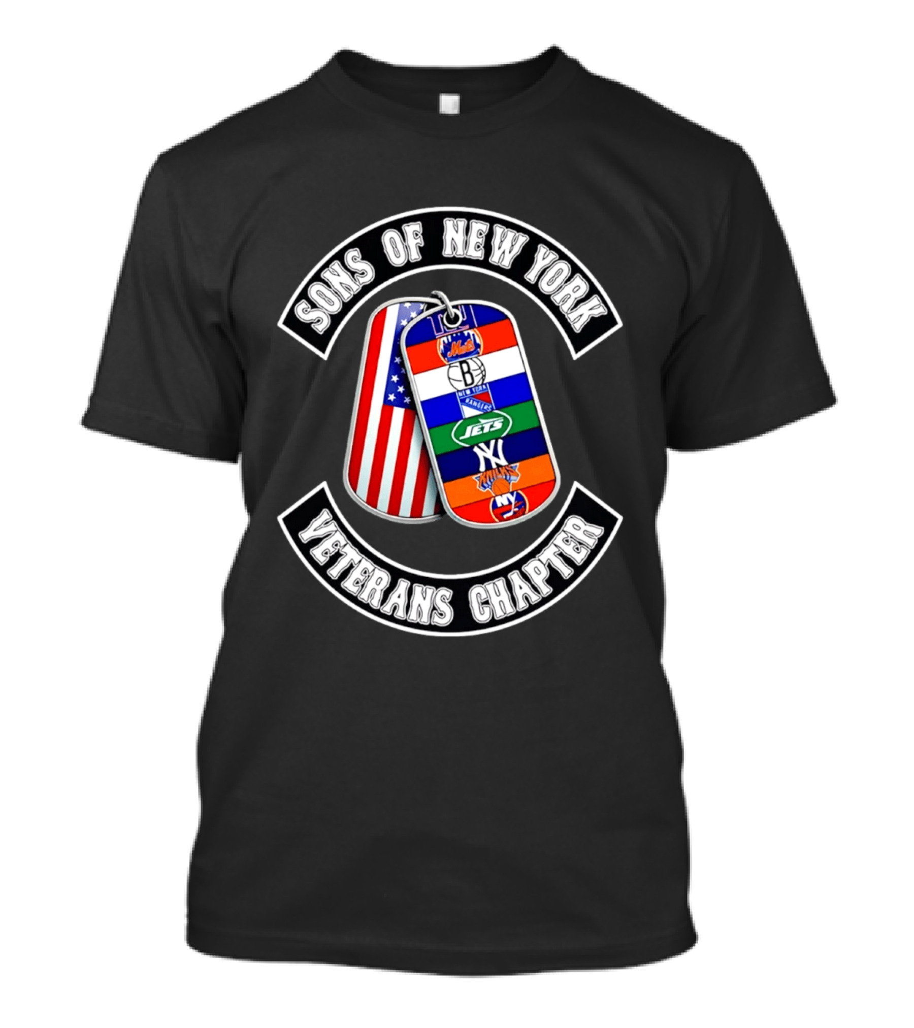 Sons Of New York Mets Brooklyn Yankees Jets Knicks Rangers Islanders Veterans Chapter T-Shirt