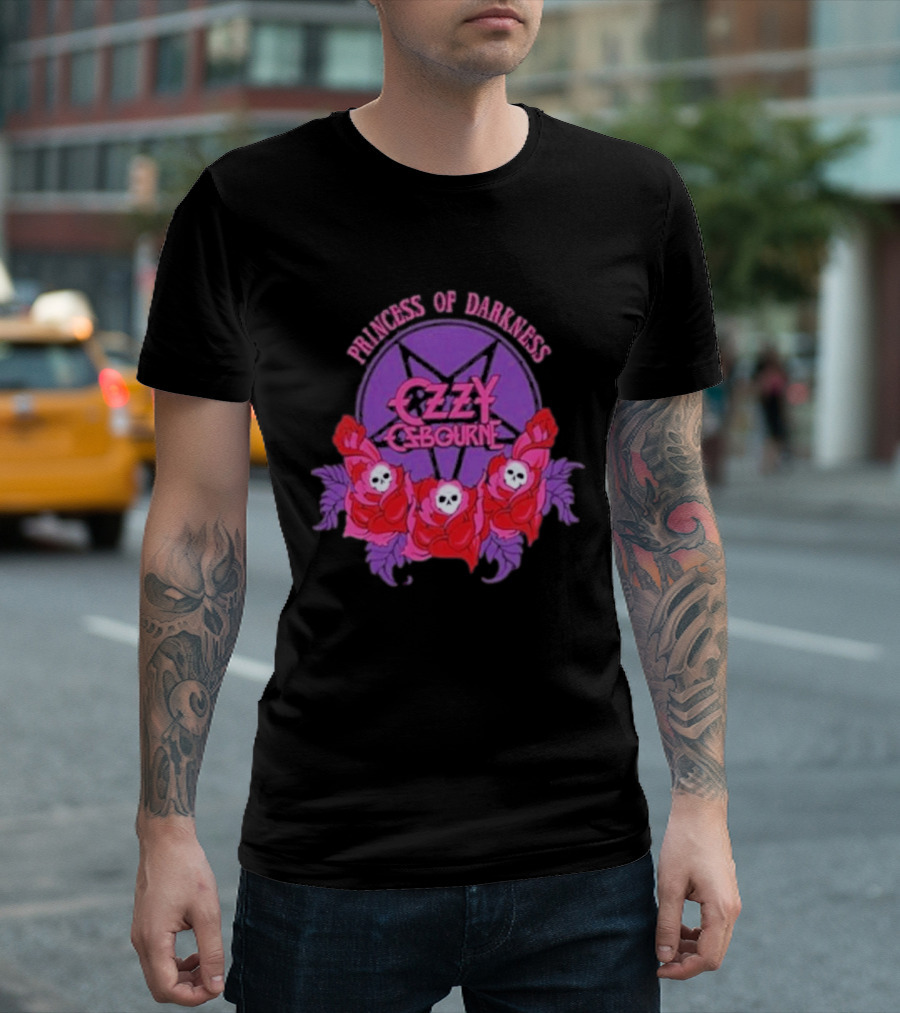 Ozzy Osbourne Princess Of Darkness Roses Skulls T-Shirt