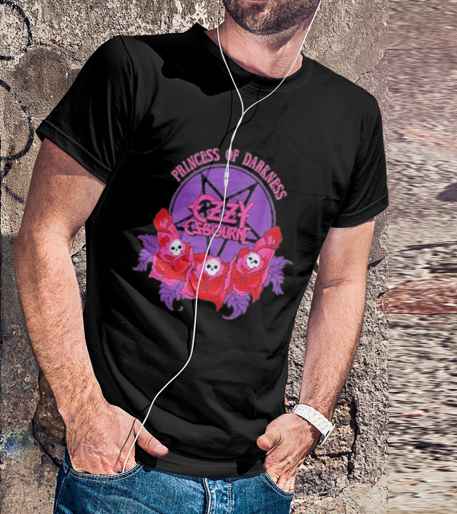 Ozzy Osbourne Princess Of Darkness Roses Skulls T-Shirt