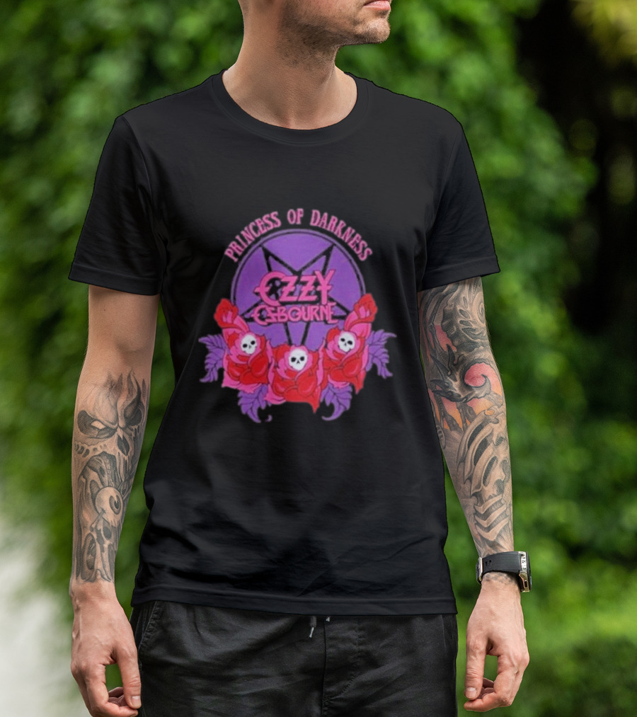 Ozzy Osbourne Princess Of Darkness Roses Skulls T-Shirt
