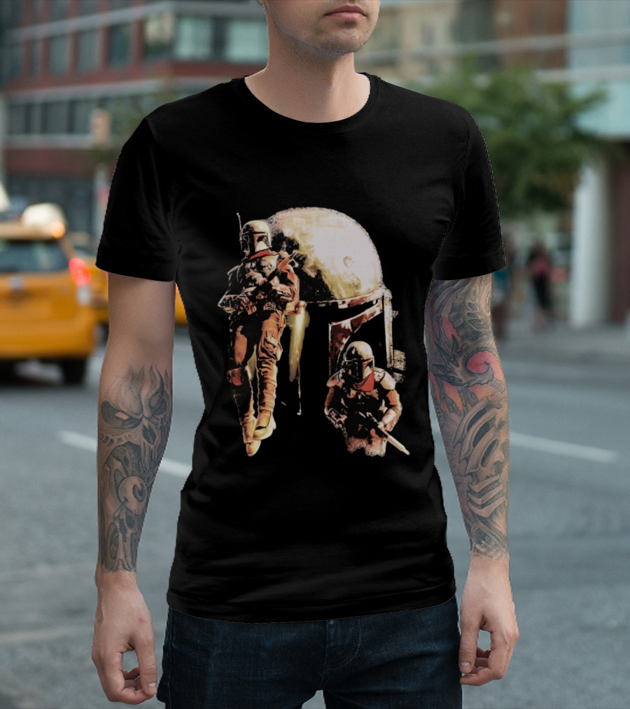 Star Wars Cobb Vanth Mandalorian Collage Forge Helmet T-Shirt