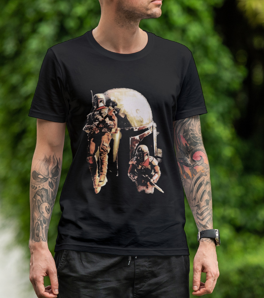 Star Wars Cobb Vanth Mandalorian Collage Forge Helmet T-Shirt