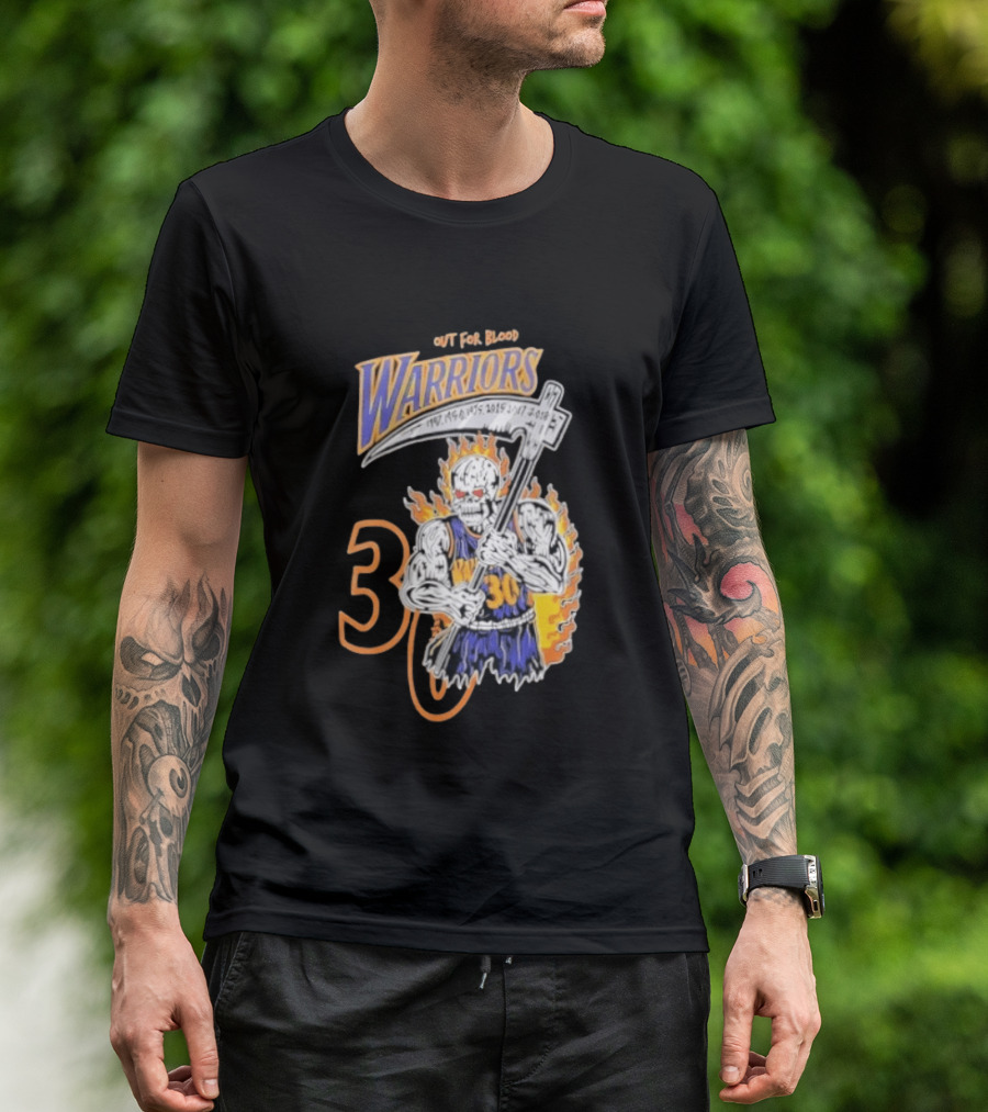 Stephen Curry 30 Golden State Warriors Out For Blood Warren Lotas Iconic Skull T-Shirt