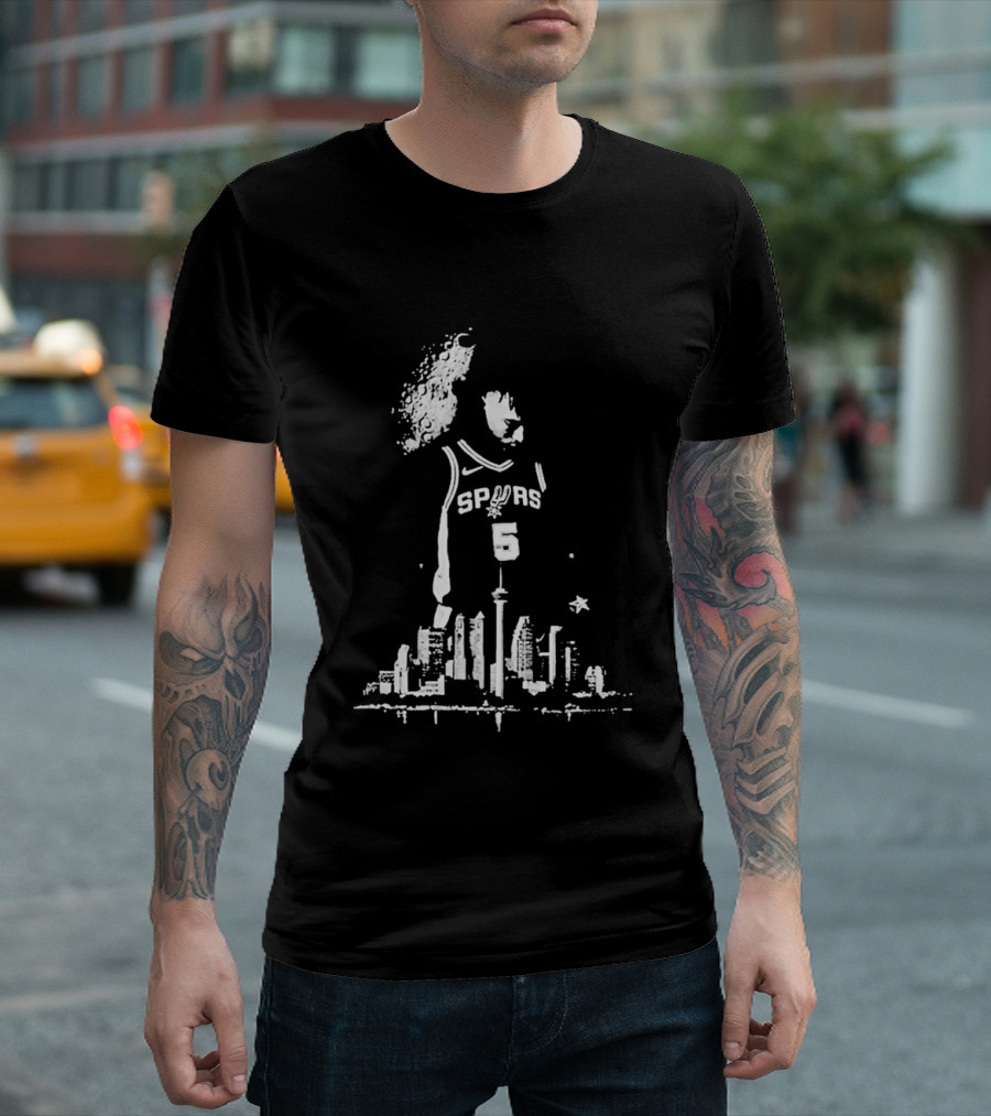Stephon Castle Spurs Jersey San Antonio Skyline Basketball T-Shirt