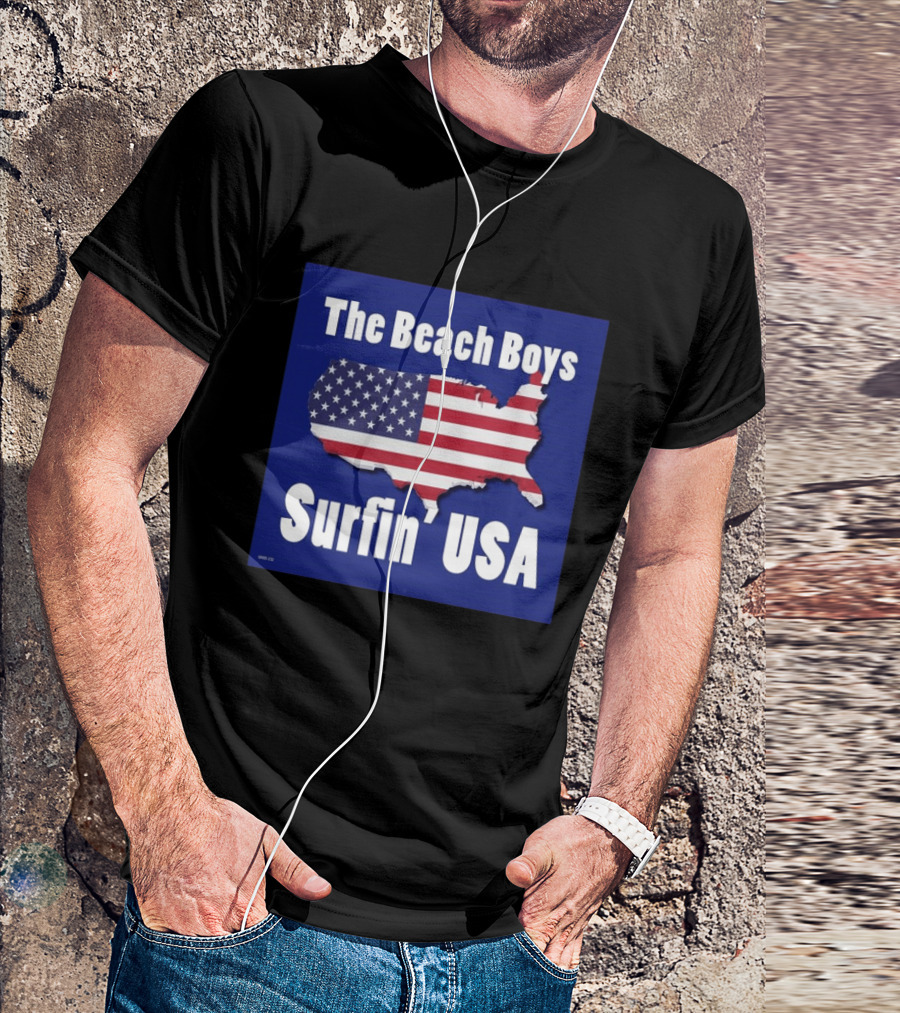 The Beach Boys Surfin' USA American Flag Map T-Shirt