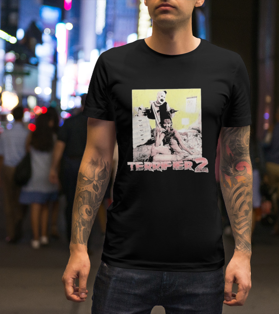 Terrifier 2 Art The Clown Scene Horror Movie T-Shirt