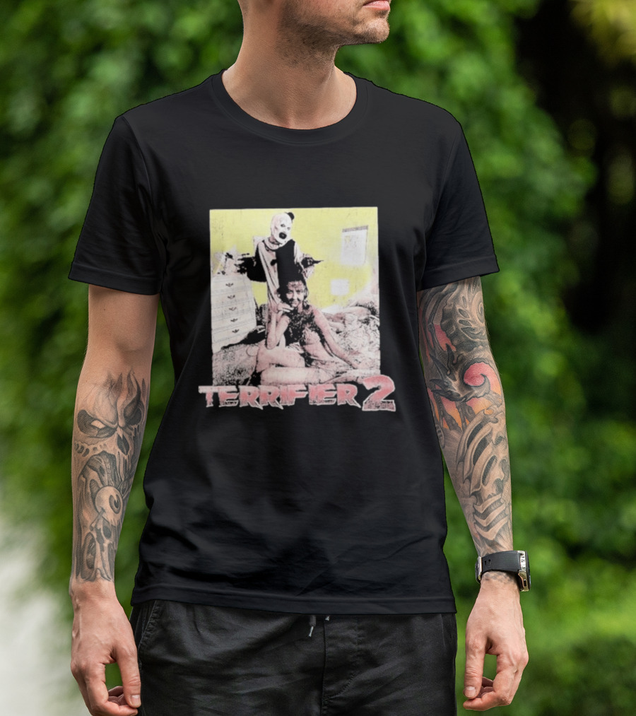 Terrifier 2 Art The Clown Scene Horror Movie T-Shirt