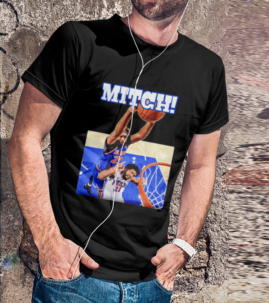MITCH Dunk Over NBA Rival Philadelphia Joel Embiid Mitchell Robinson Knicks Game 4 T-Shirt
