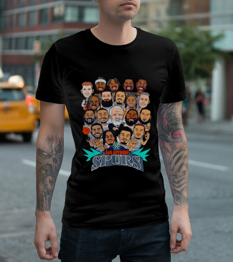 San Antonio Spurs Caricature Team Roster 2026 T-Shirt