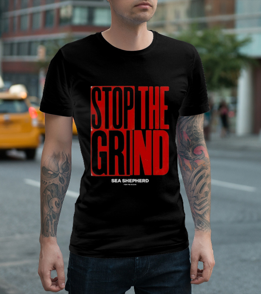 Sea Shepherd Stop The Grind Environmental Campaign T-Shirt