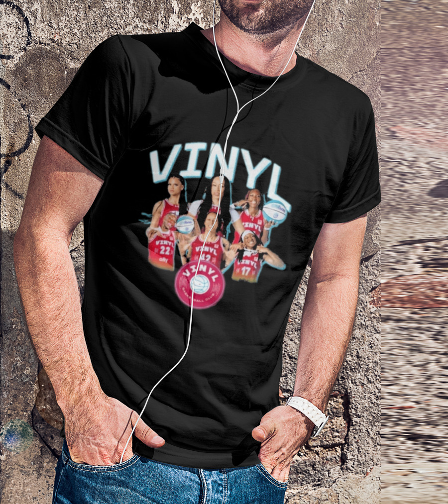 Vinyl Basketball Club Player Team Spirit With Basketball Stars T-Shirt