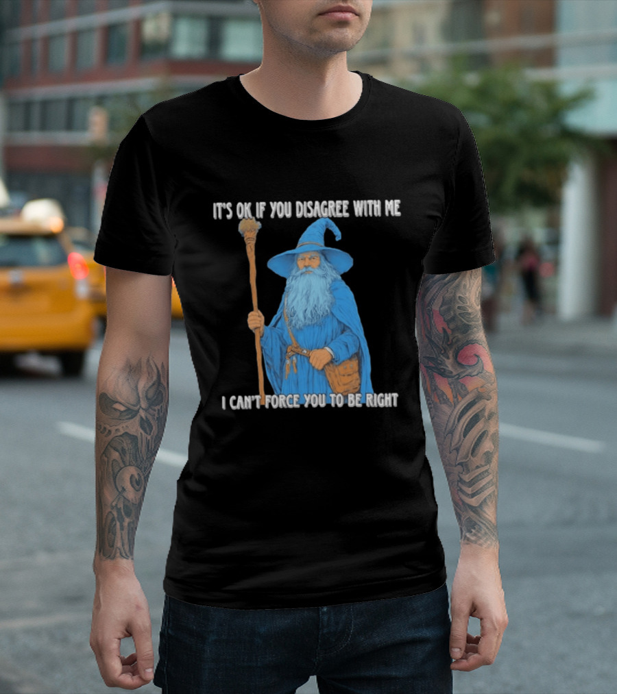 Wizard It's Ok If You Disagree With Me I Can't Force You To Be Right T-Shirt