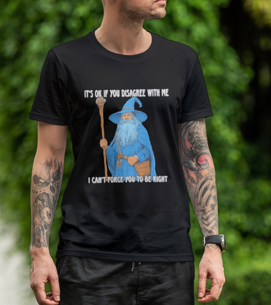 Wizard It's Ok If You Disagree With Me I Can't Force You To Be Right T-Shirt