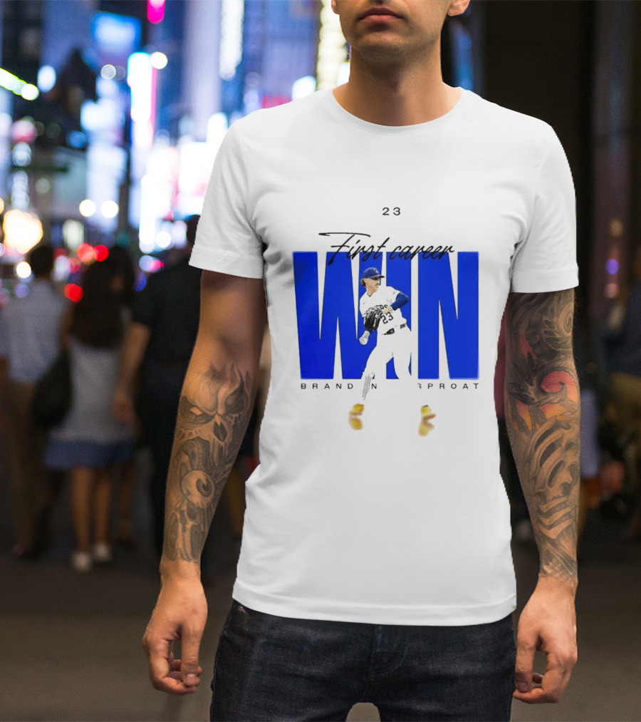 Brandon Sproat 23 Brewers First Career Win T-Shirt