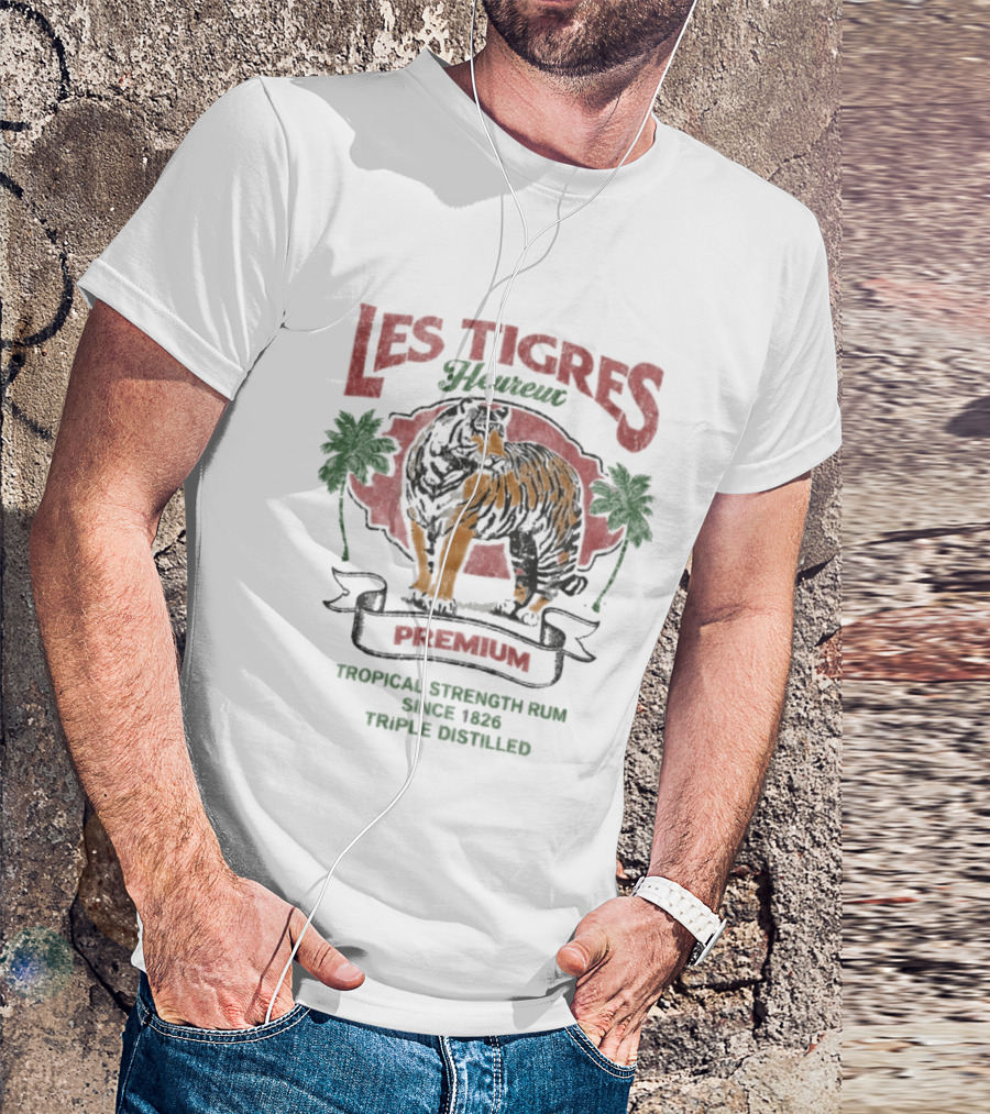 Les Tigres Premium Tropical Strength Rum Distilled Tiger T-Shirt