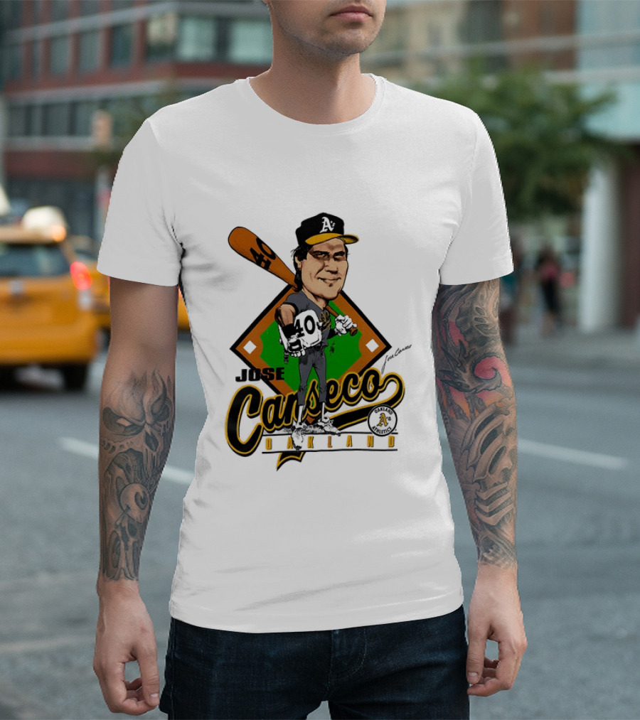 Jose Canseco Oakland A's Baseball Caricature T-Shirt