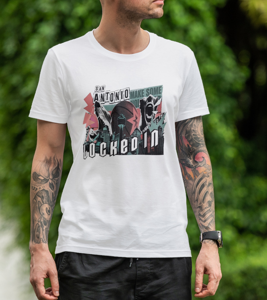 San Antonio Spurs Locked In 2026 Skyline City NBA Make Some Noise T-Shirt