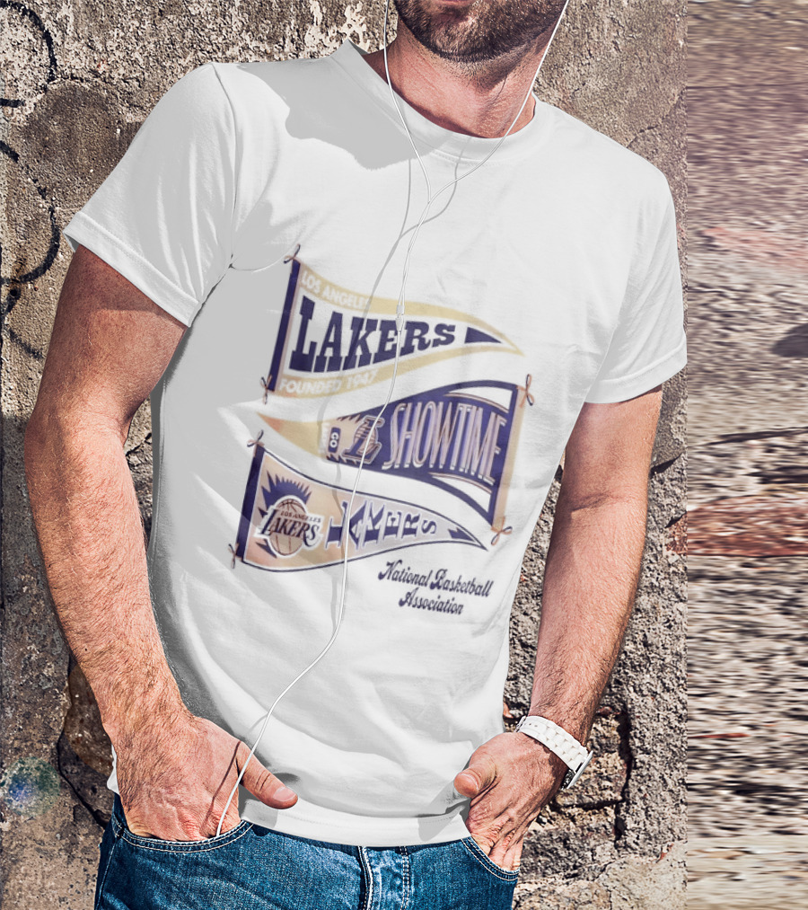 Lakers Showtime Banners Los Angeles Basketball Association T-Shirt