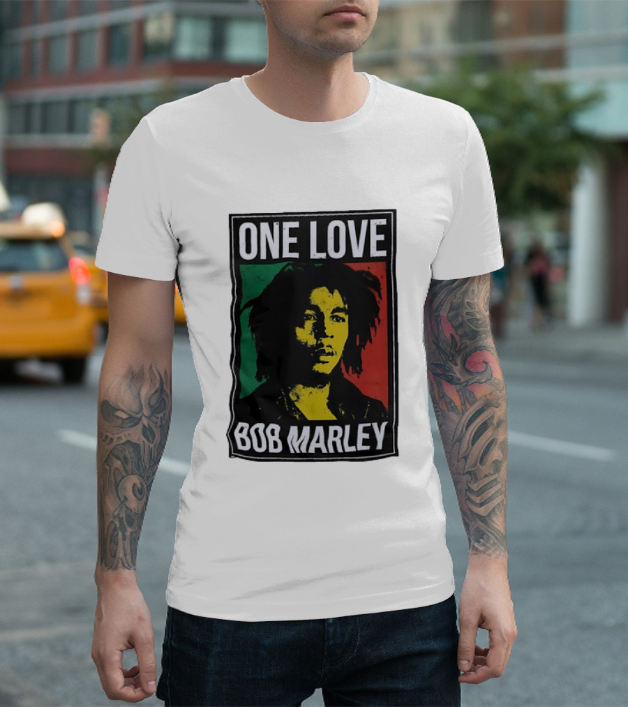 One Love Bob Marley Reggae Rastafarian Tricolor T-Shirt