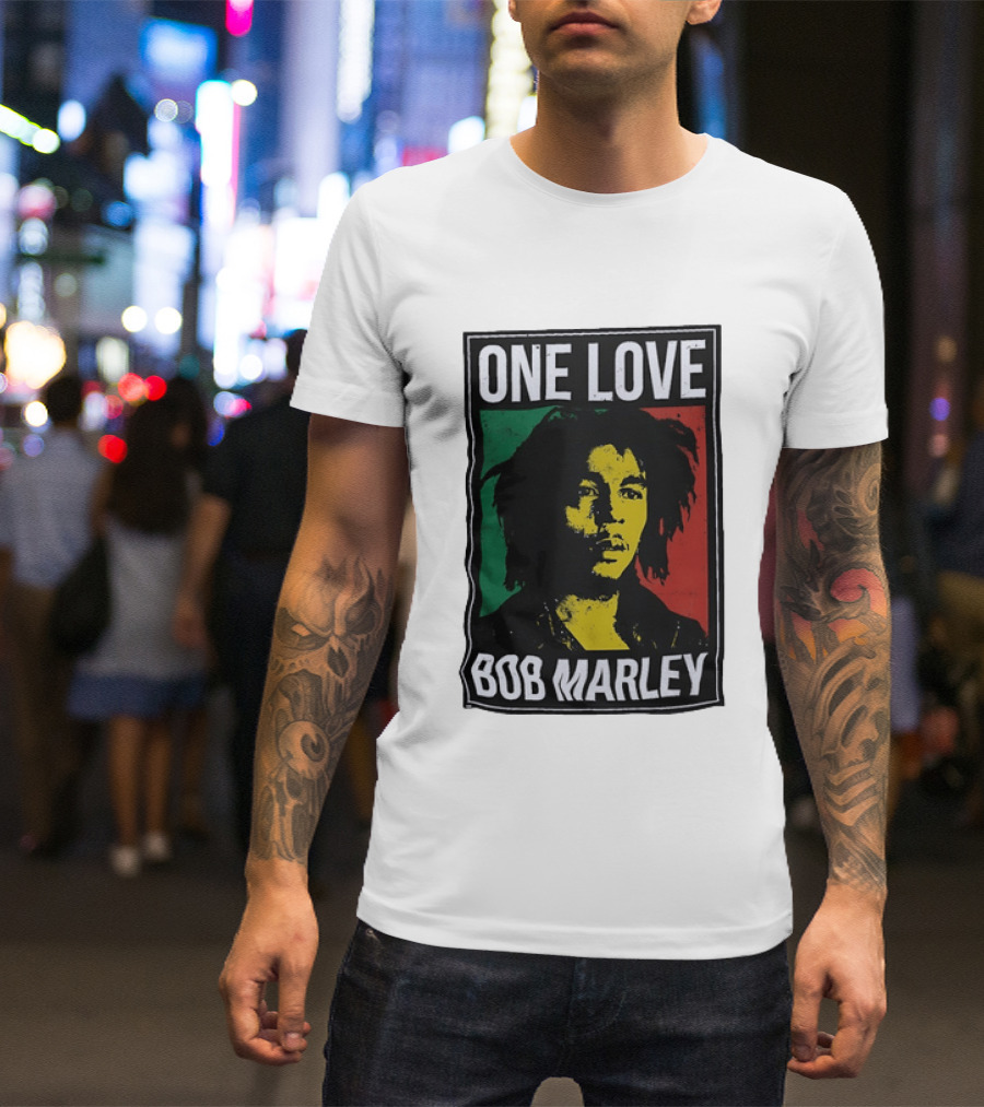 One Love Bob Marley Reggae Rastafarian Tricolor T-Shirt
