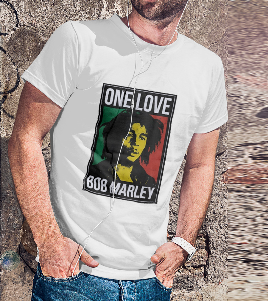 One Love Bob Marley Reggae Rastafarian Tricolor T-Shirt