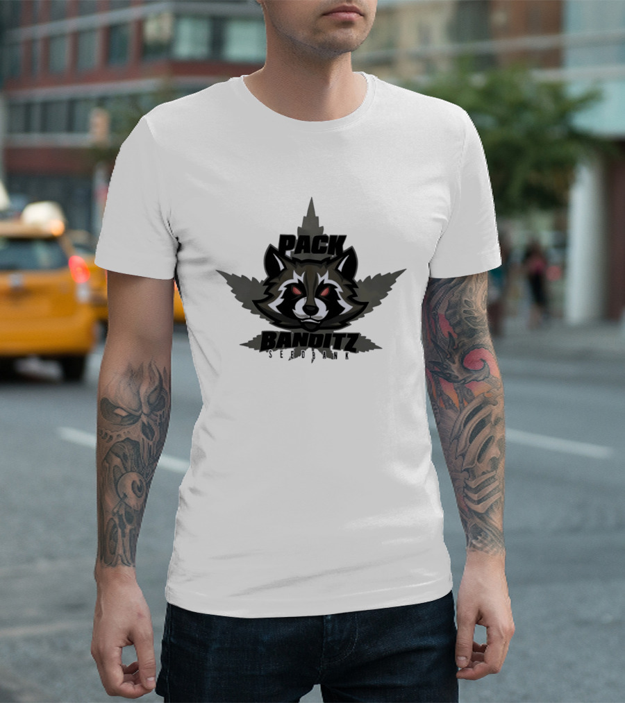 Pack Banditz Seed Bank Raccoon Weed Leaf T-Shirt
