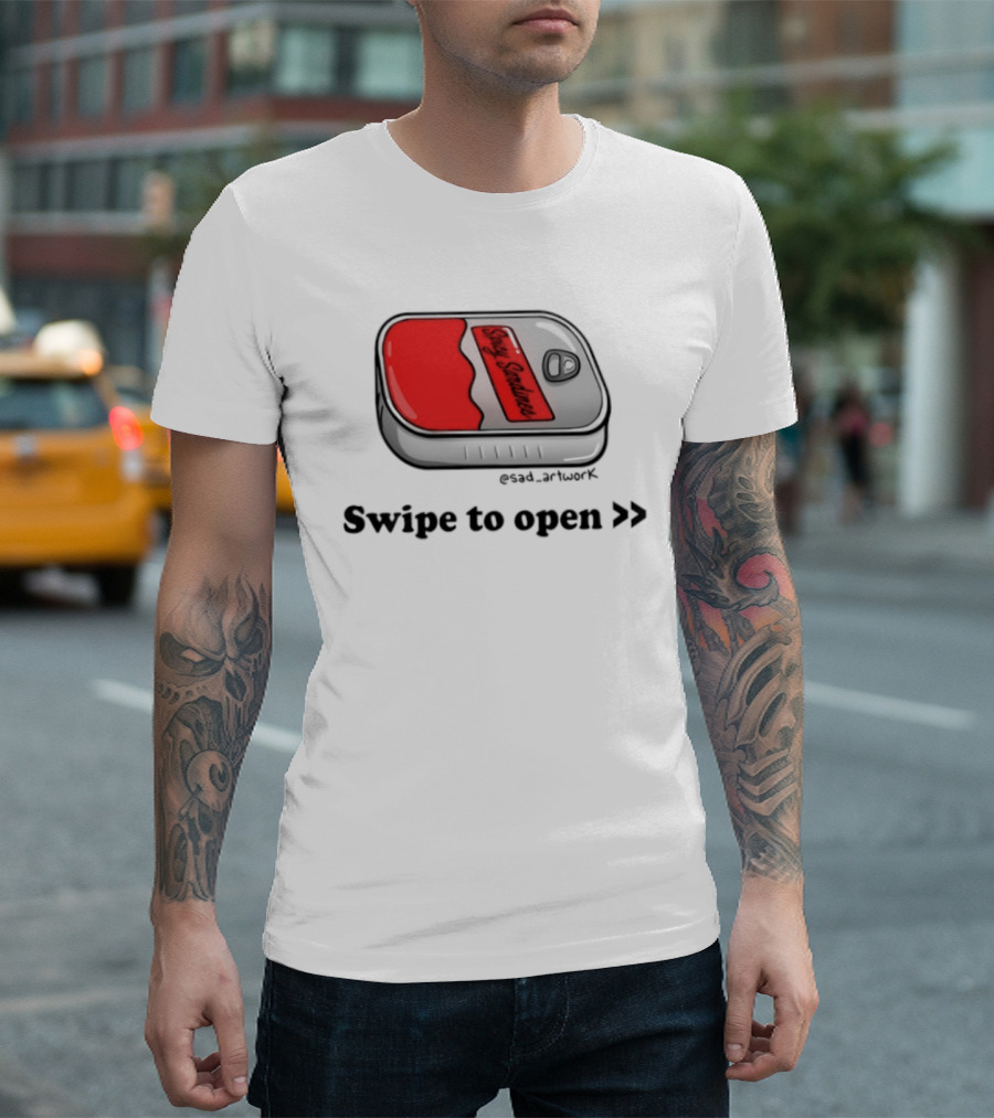 Spicy Sardines Swipe To Open Can Print T-Shirt